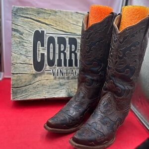 Corral women 7 goat overlay cowgirl boots